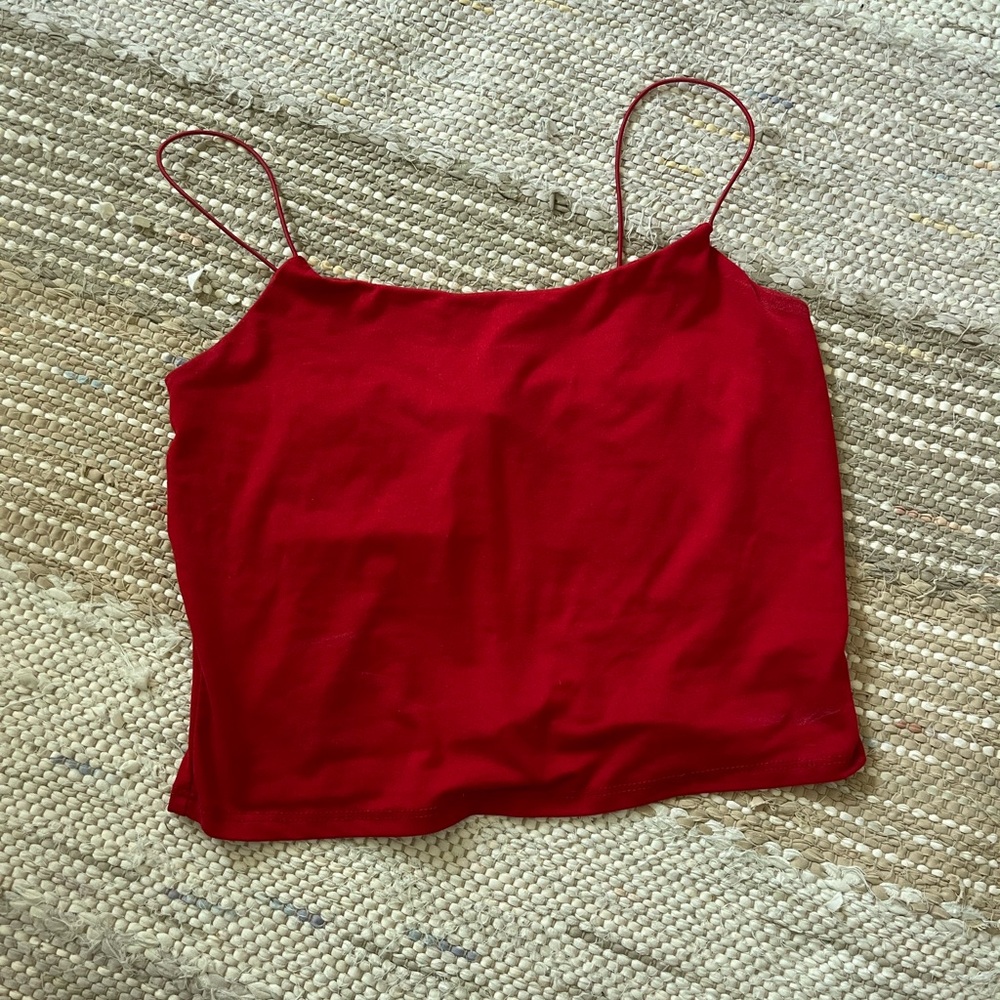 Red Women's Camisole Tank Top Spaghetti Strap
